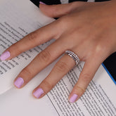 Silver Toned Crystal Adjustable Finger Ring